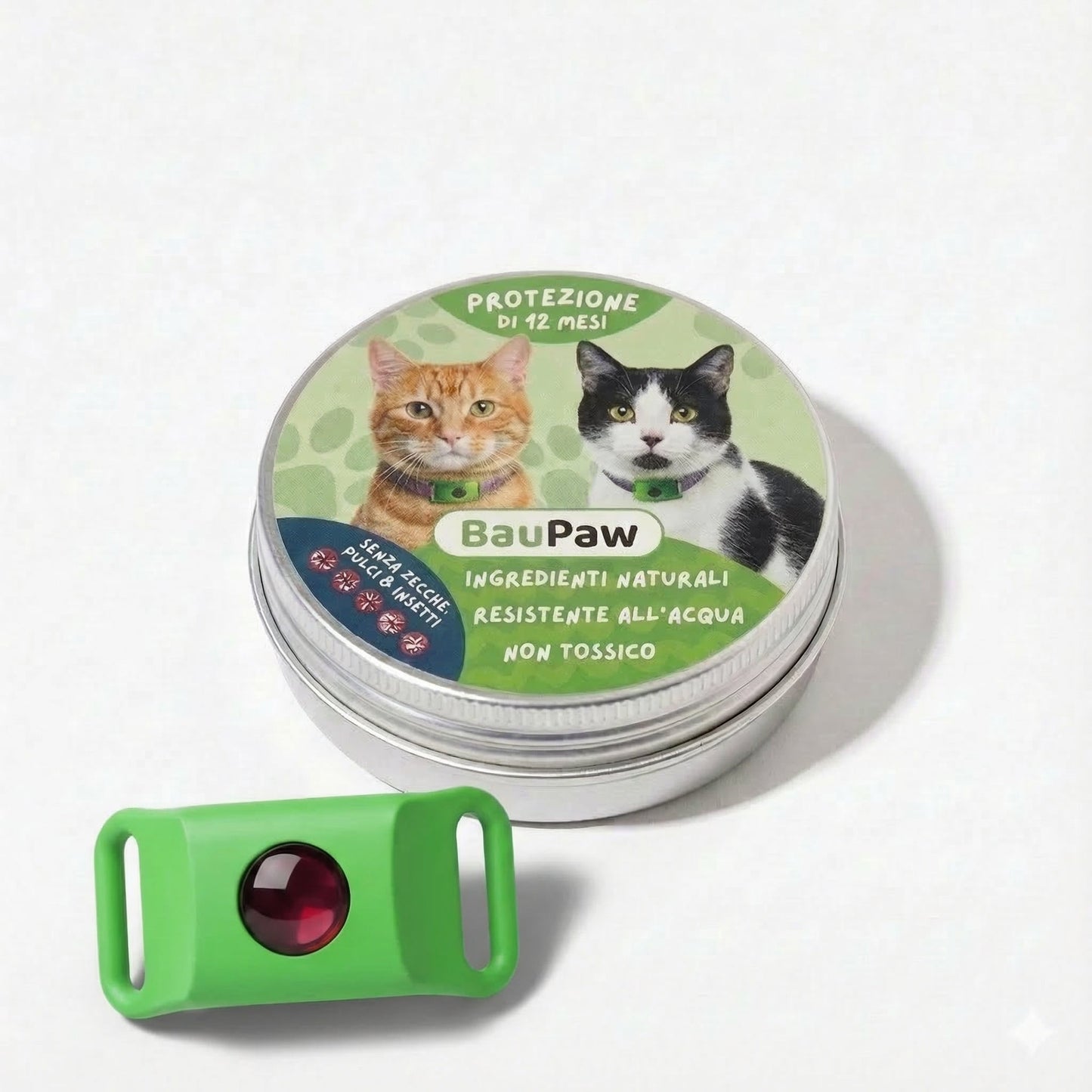 Ciondolo BauPaw™ - 12 mesi di protezione naturale per gatti