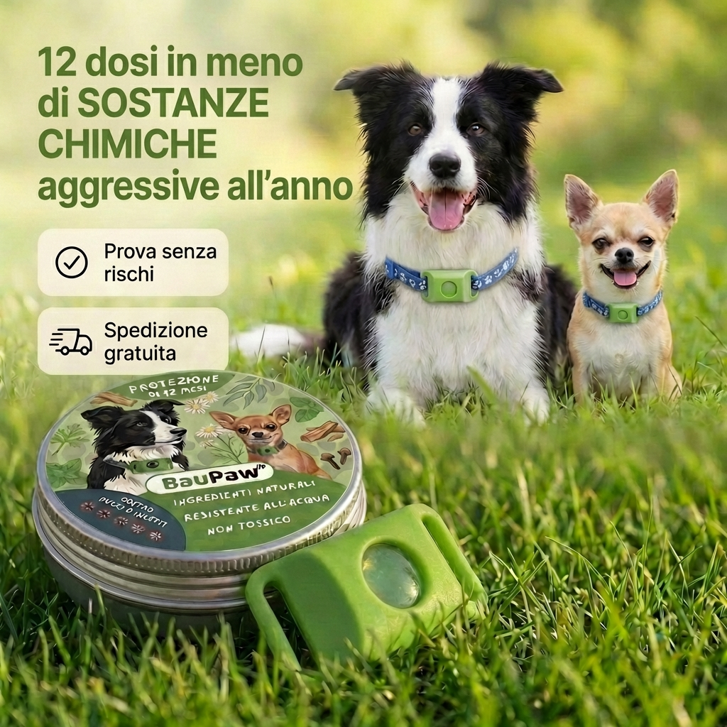Ciondolo BauPaw™ - 12 mesi di protezione naturale per cani